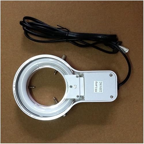 Kit de accesorios para microscopios de 110 V220 V estéreo, luz superior, anillo fluorescente, luz blanca, iluminación suave, 2.520in de diámetro