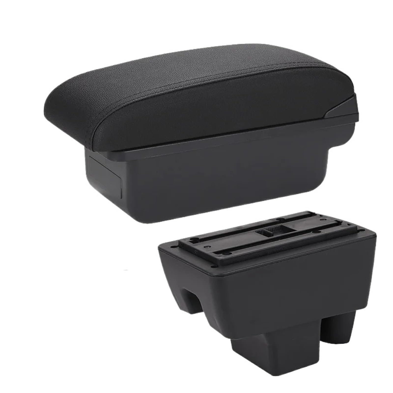 Ggwqoops Car Armrests For Skoda For RAPID Car Armrest Box Retrofit Accessories Interior Details Storage Armrest Box(C2 Black line NO USB)