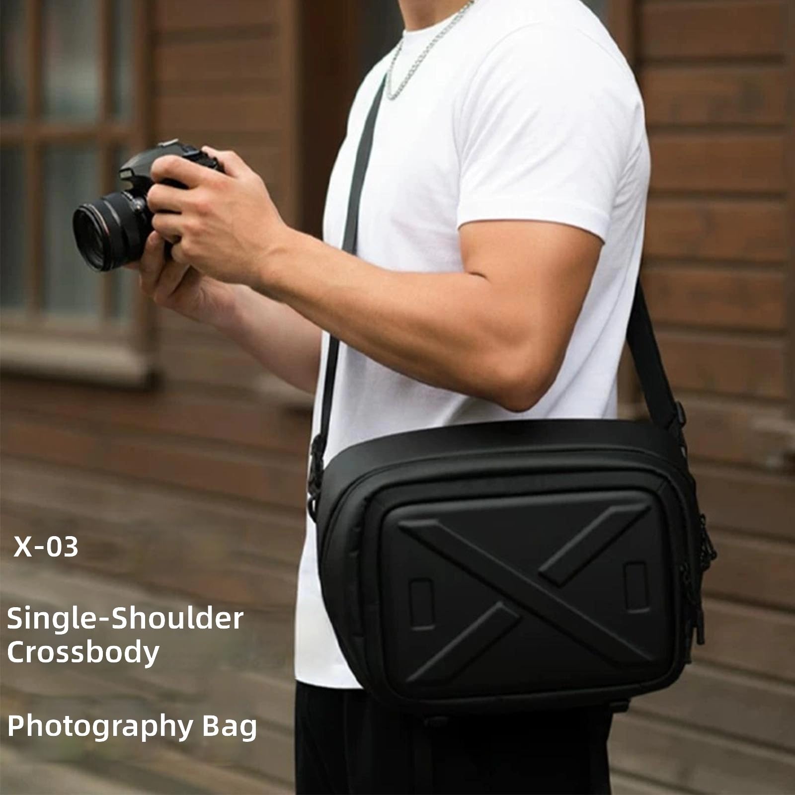 à bandoulière pour Photographe Professionnel avec Coque Rigide en EVA, étui résistant Chocs et Rayures pour Voyage en Plein air, de Transport élégant pour Appareil Photo