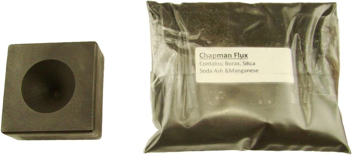 Smelting Cone Conical Mold + 1Lb Chapman Flux Assy Gold Silver Black Sands