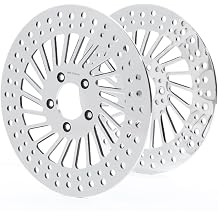 2pcs Disc Brake Rotor Set Front Left Driver and Right Passenger Side Sliver Stainless Steel Performance 1FLRBRFFHTERG0, 3-7 Days Delivery