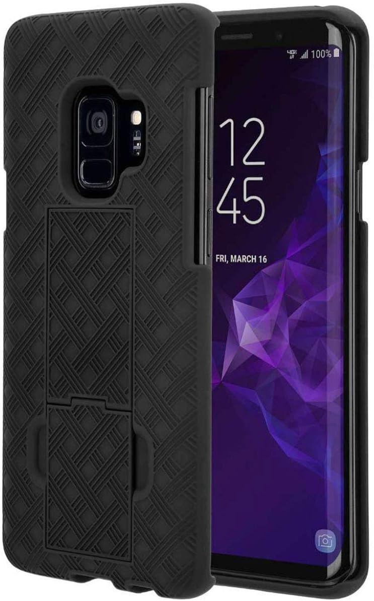Rome TechSamsung Galaxy S9 Case, OEM Shell Holster Premium Hybrid Shockproof Protective Cover for Samsung Galaxy S9 - Black