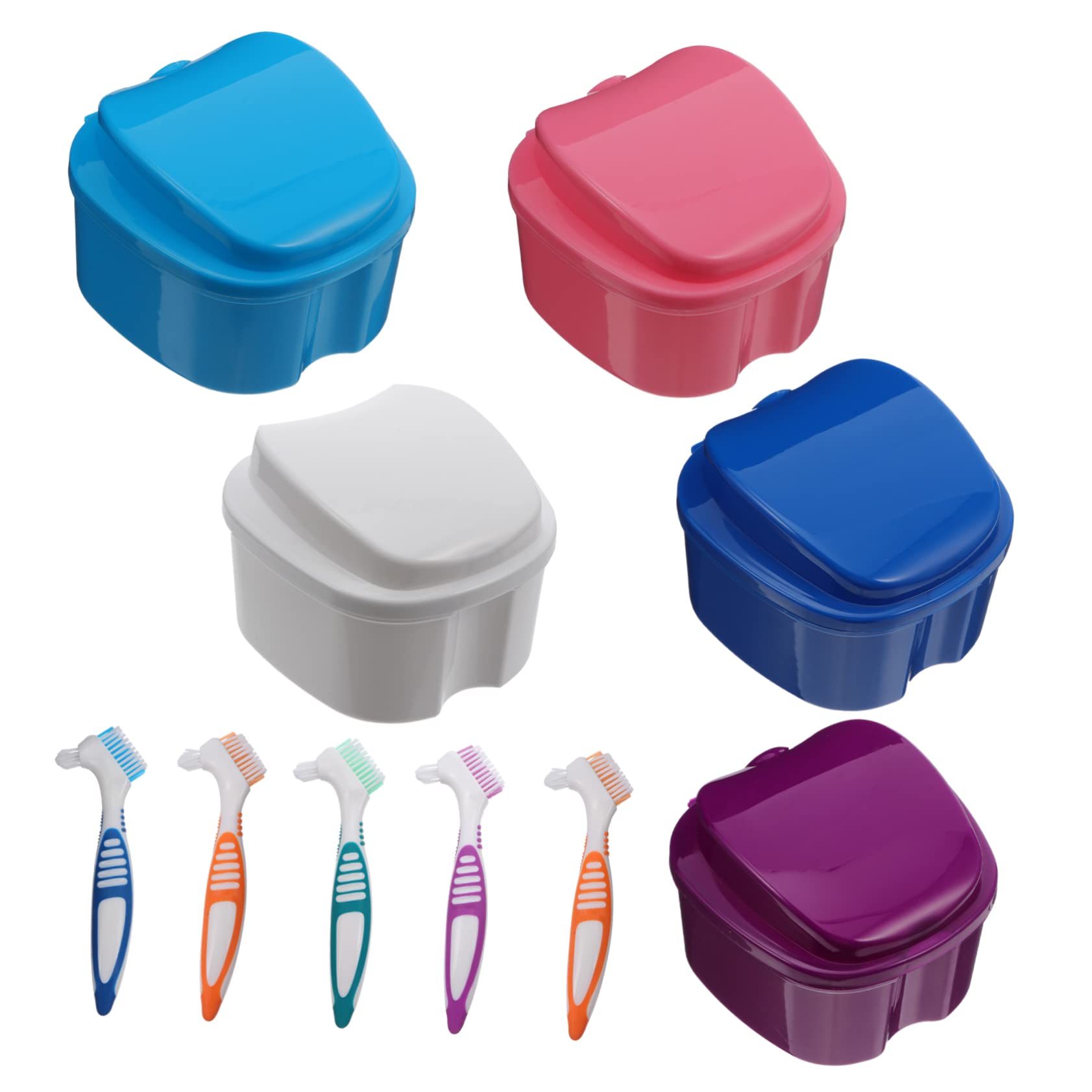 Beavorty Scatola per Protesi Dentarie 10 Pezzi in Pp Colore Assortito Custodia per Pulizia e Conservazione Sicura, Design Compatto per Uso Quotidiano Colore Casuale