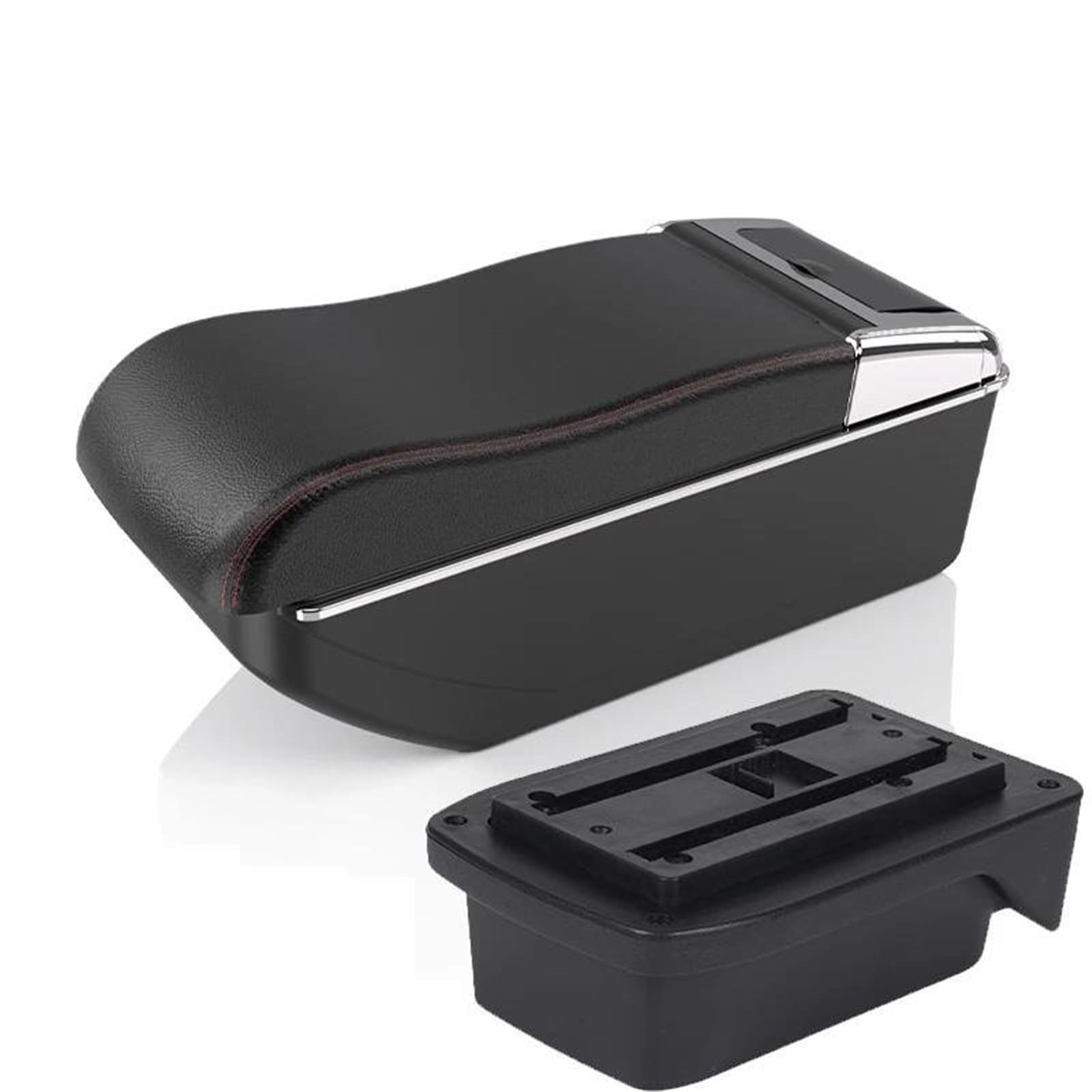 Per La Modifica Dell'estensione Del Bracciolo Dell'auto Per Verso EZ Accessorio Organizer Per Consolle Centrale A Doppio Strato, Nero(A curved red line)