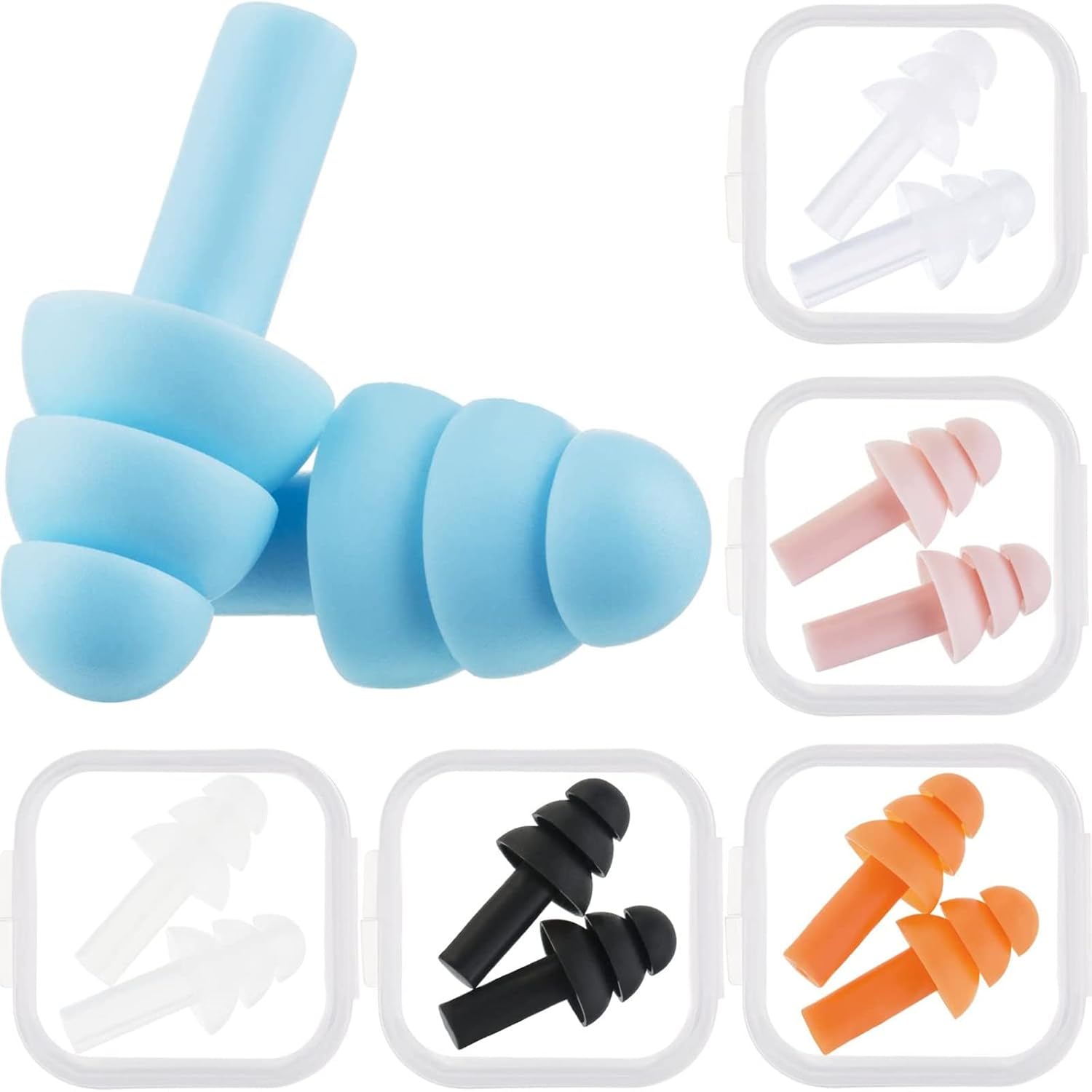 6 Pairs Kids Ear Plugs Swimming Noise Cancelling Reusable Earplugs for Sleeping and Swimming, 6 Assorted Colors (Fresh Colors) : Health & Household