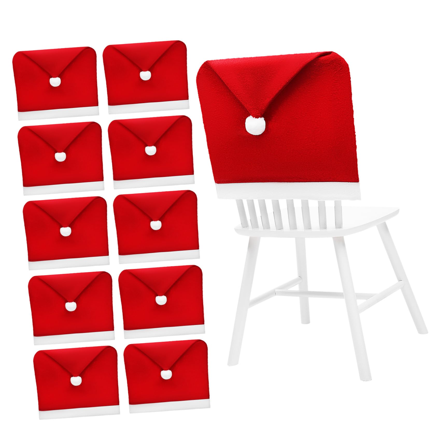 PRETYZOOM 10 Piezas Fundas para Sillas Navideñas Rojas Fundas Navideñas para Sillas para Interiores para Fiestas de Navidad Cocina o Sala de Estar