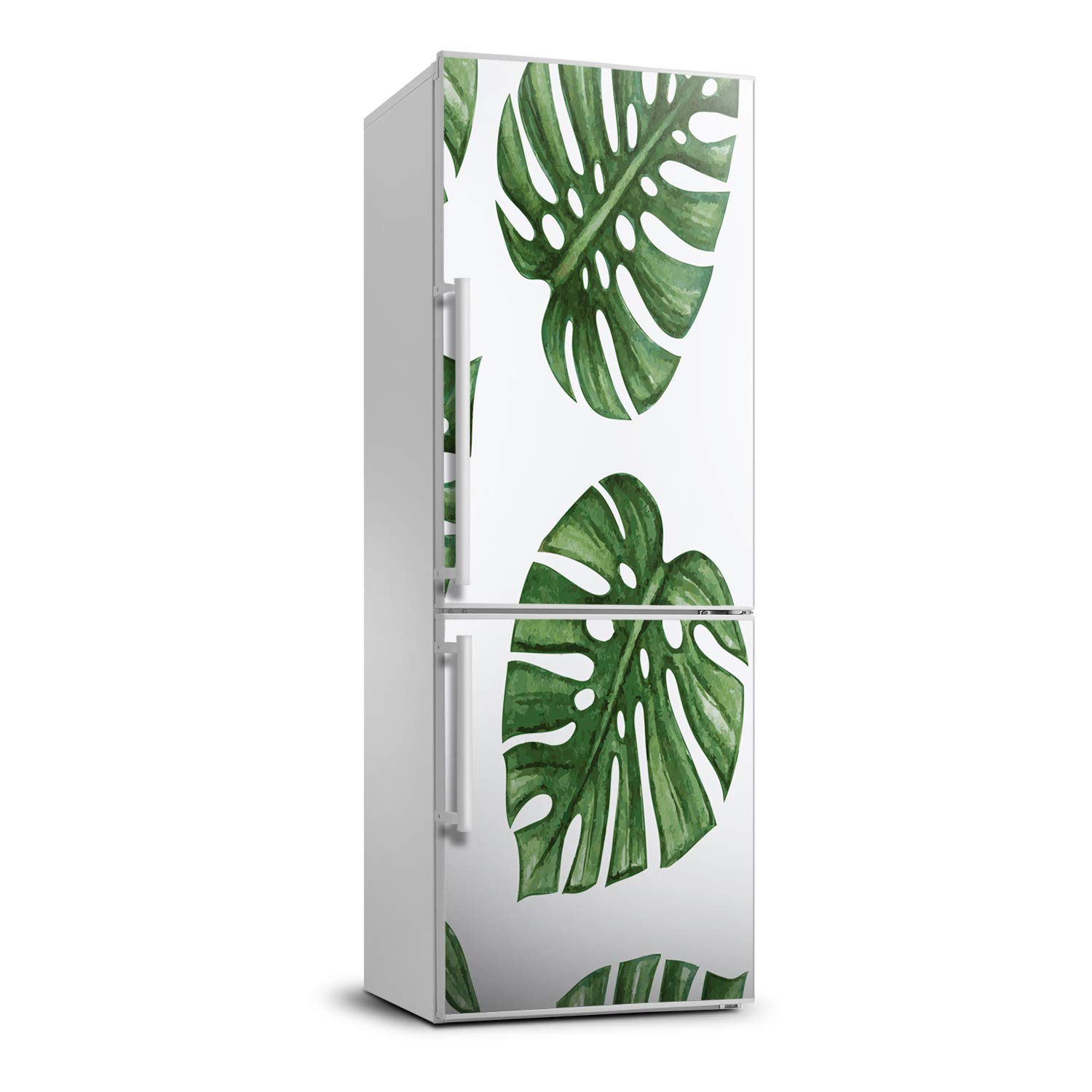 Película autoadhesiva monstera para cubrir frigorífico y pegatinas de pared decorativas grandes