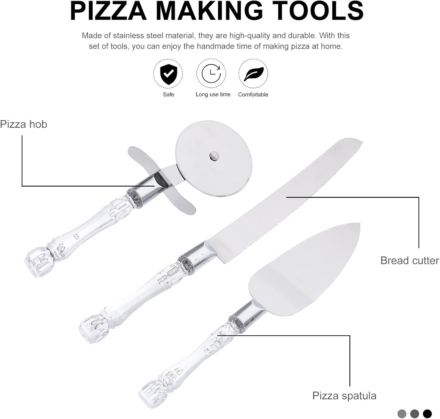 Pizza Cutter Set with Stainless Steel Shovel and Acrylic Baking Cutter Portable Pizza Cutting Tool for Kitchen and Baking