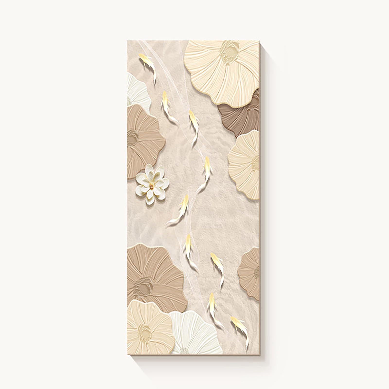 ZCQMSCWW 3D LED Koi Fish Wall Art, Vision Sandstone Textured Finish Plug-in Power Vertical Hanging Decor for Living Room Bedroom Entryway(F,160 * 80cm/62.9 * 31.5in)