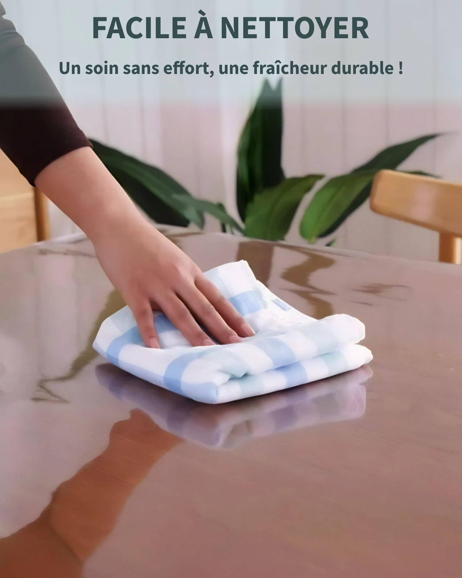 Nappe Transparente Épaisse en PVC 1,7mm - 80X70cm Protection Table Transparent Étanche/Antidérapante, Protege Table Transparent Résist. Aux Rayures/Chaleur, Nappe PVC Compatible Alimentaire
