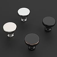 Vista 5 de Paquete de 10 pomos cromados para gabinetes, pomos redondos cromados pulidos de 1.2 pulgadas para armarios y aparadores