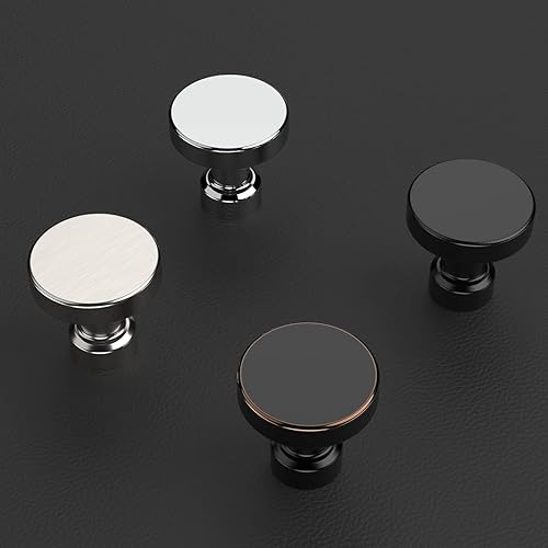 Miniatura 5 de Paquete de 10 pomos cromados para gabinetes, pomos redondos cromados pulidos de 1.2 pulgadas para armarios y aparadores