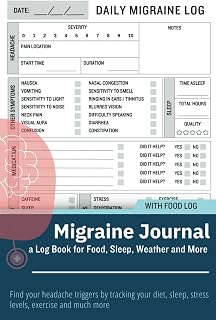Migraine Journal, a Chronic Headache Tracker Log Book for Tracking Food, Sleep, Symptoms and More: A Migraine Tracker to Help You Find Your Headache ... Sleep, Stress Levels, Exercise and Much More