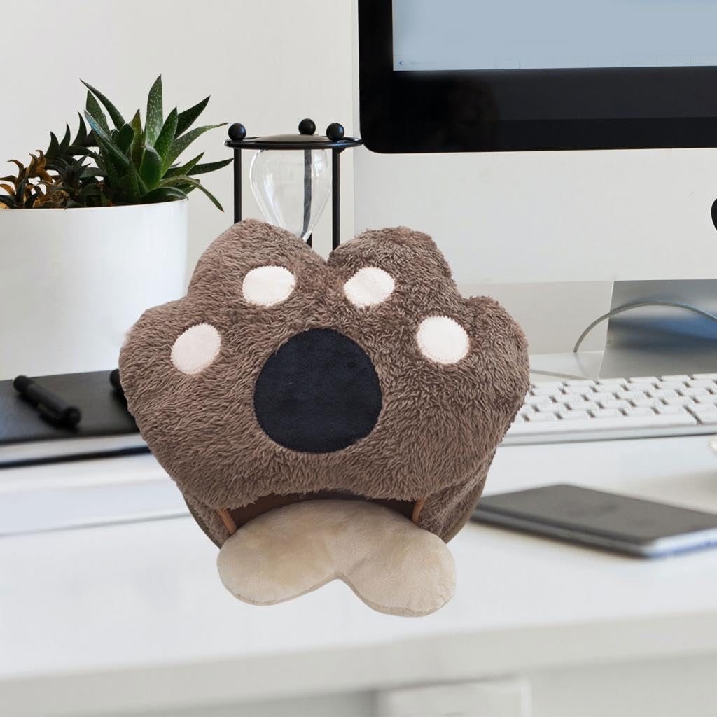 Set di 3 tappetini per mouse riscaldanti USB con poggiapolsi per lavorare e giocare, marrone chiaro