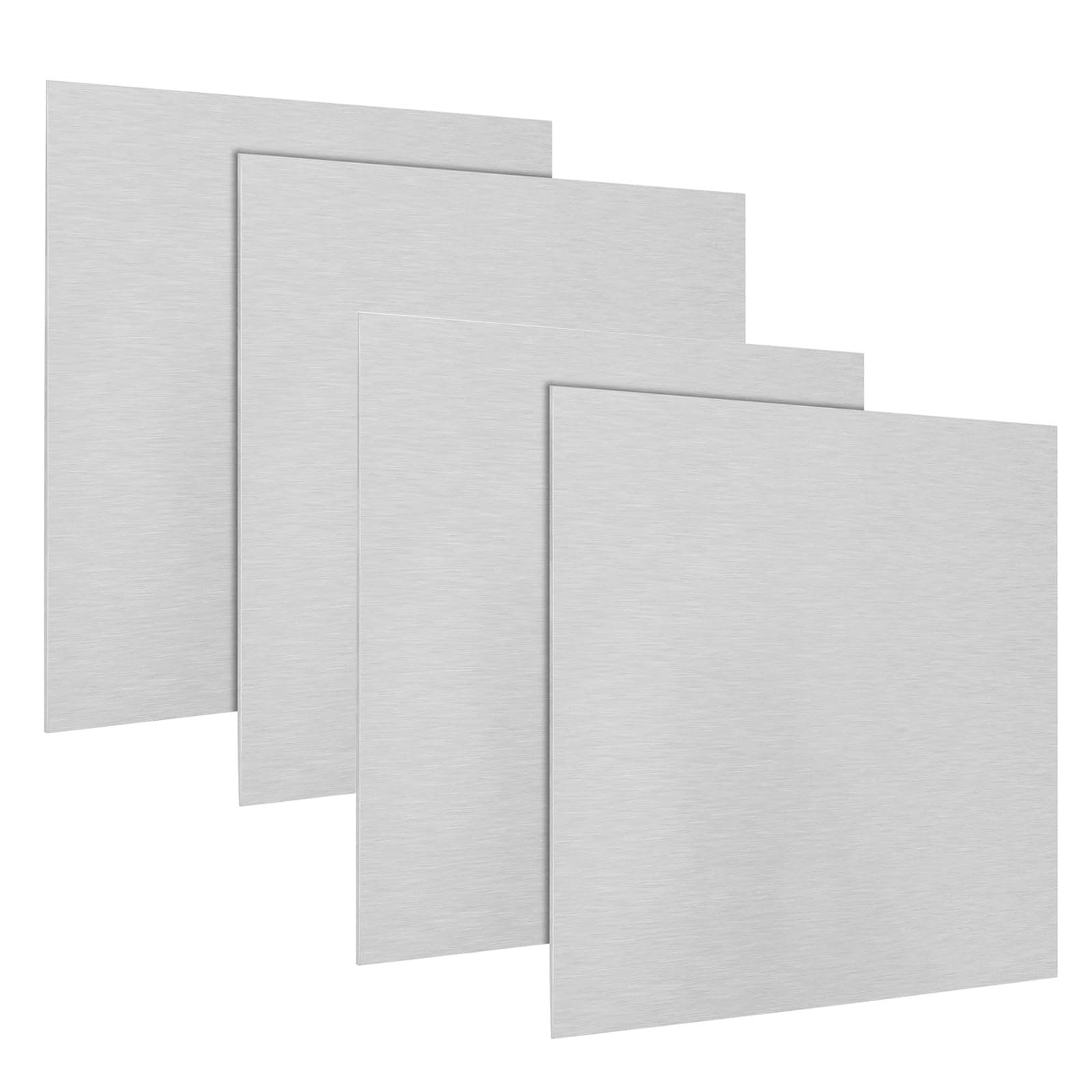 Piastra in alluminio 6061 T6 da 4 pezzi - Lastra piana in alluminio spessa 1,5 mm for fai da te, artigianato e lavorazione(50x50x1.5mm)