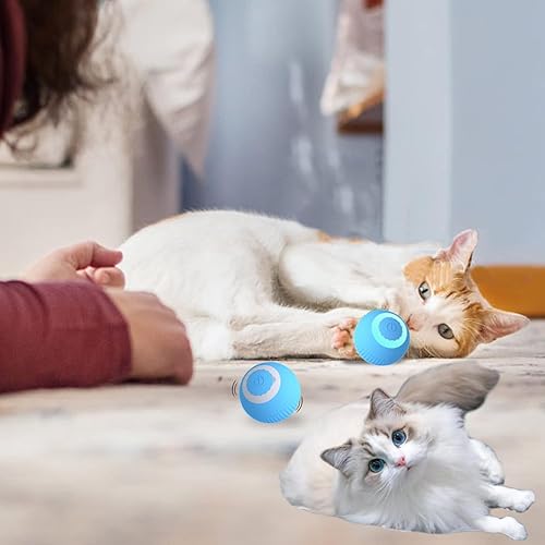 Miniatura 4 de SVIEILLES Wloom Power Ball 2.0 - Juguete interactivo inteligente para gatos, bola rodante móvil automática para gatos de interior, regalo de