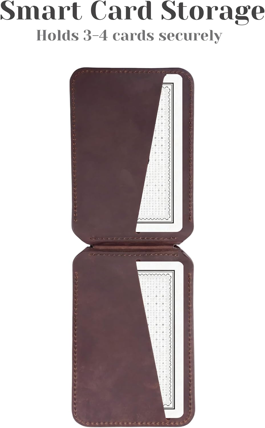 BLACKBROOK for MagSafe Wallet with Stand - Baron Full Grain Leather Slim Card Holder – Holds up to 4 Cards or IDs, Strong Magnetic Attachment, Soft Interior, Easy Access