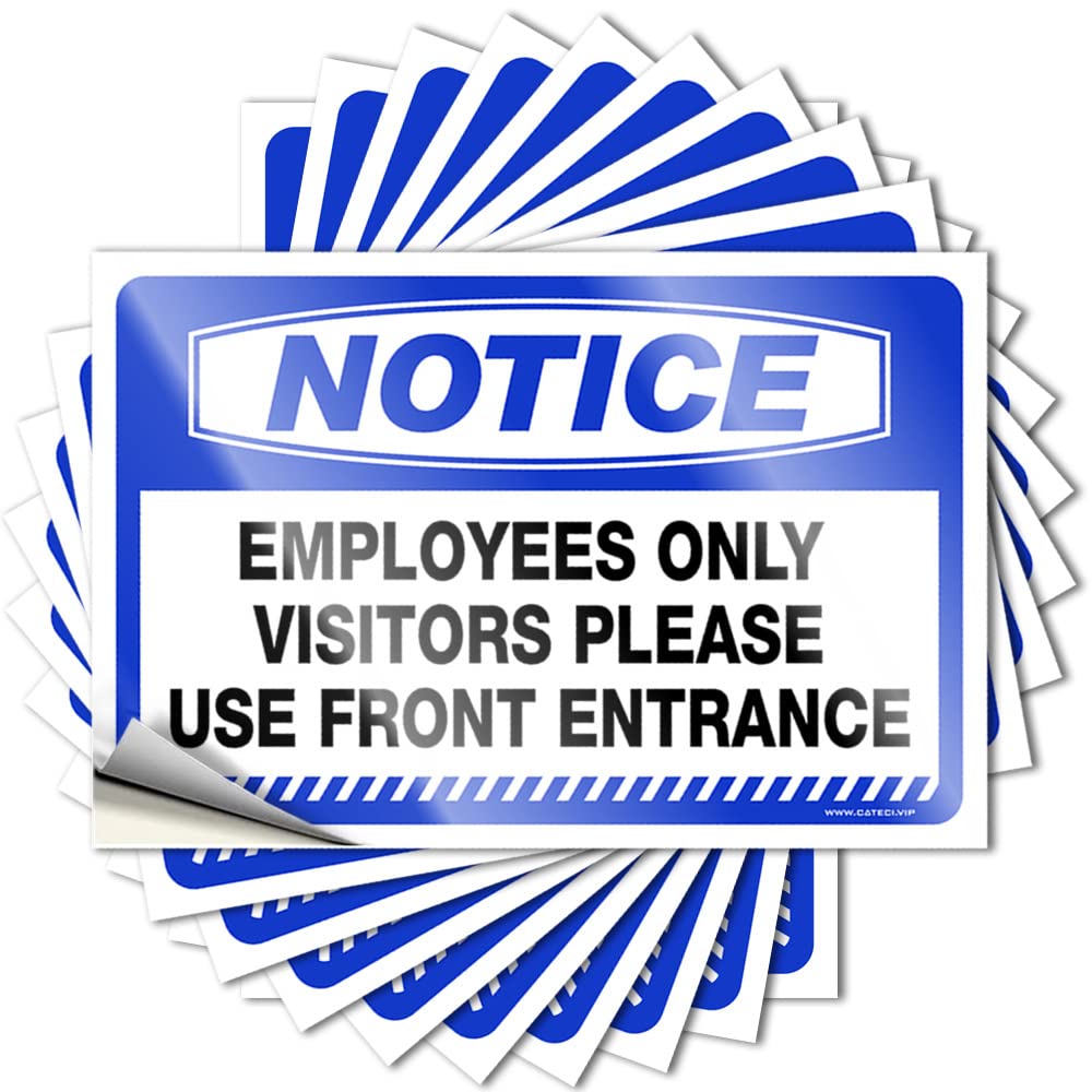 Neutral Decals, Front Yard Decor Cover Notice Employees Only Visitors Please Use Front Entrance | Funny Quote Teen Decals(8X12CM)