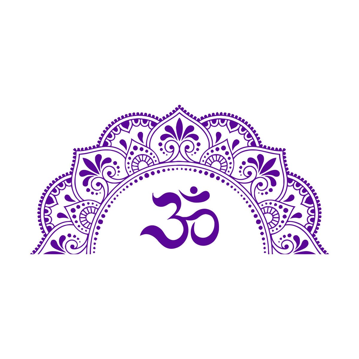Lzhouting Wall Stickers 1115 Buddhism Mandala Vinyl Wall Decal Mantra Yoga Studio Om Stickers Mural Home Decor Living Room Background Bedroom Wallpaper Extra Large - 58X114cm