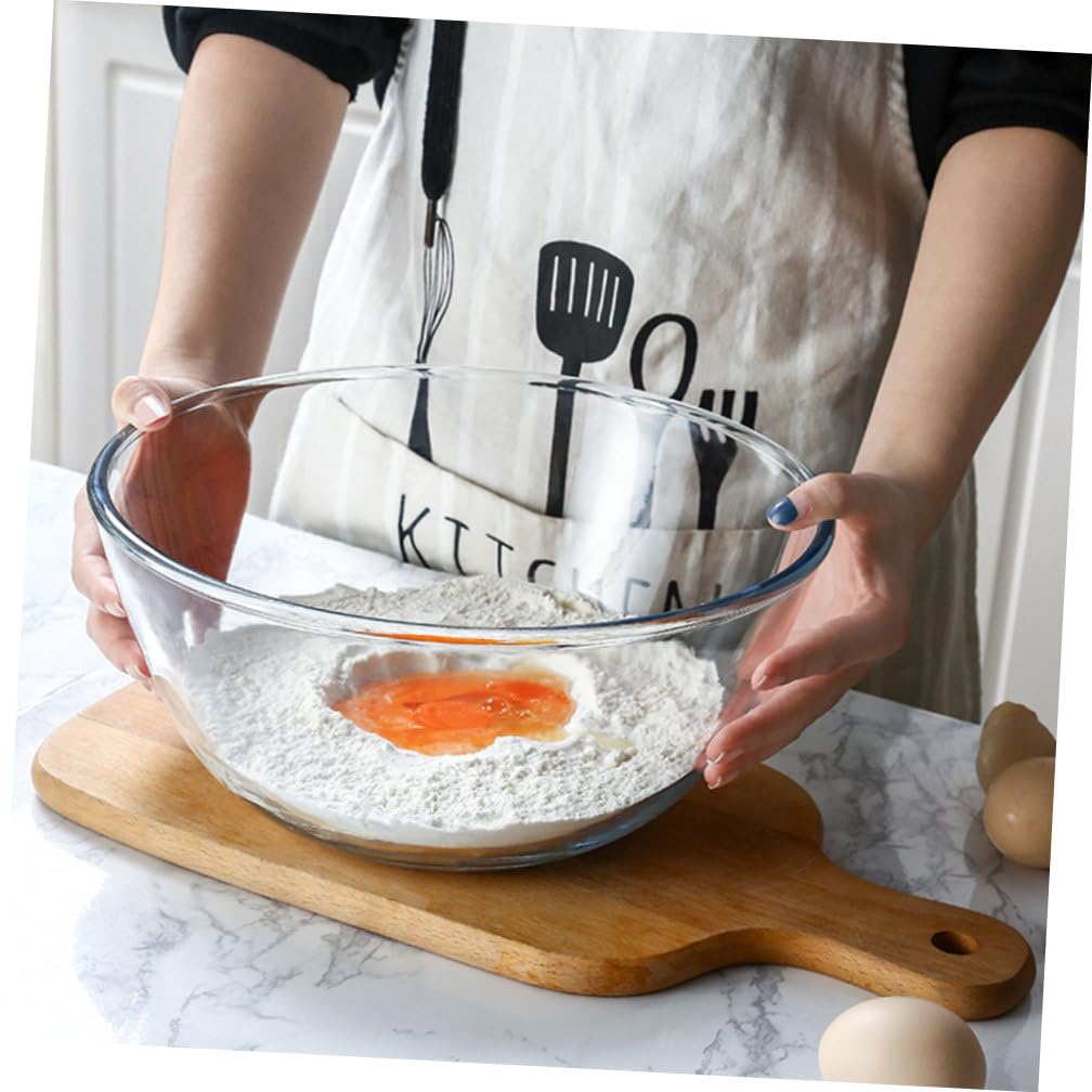 Ciotola per Insalata in Vetro Temperato Bianco 1000 Ml | Stile Giapponese Creativo, Bordo Liscio, 1 Pezzo per Cucina e Servizio, Uso Decorativo