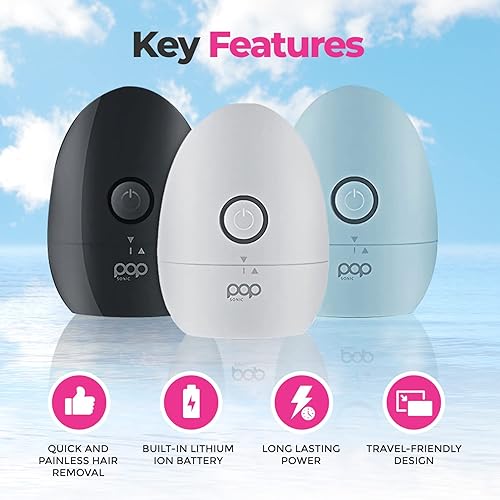 Miniatura 6 de Pop Sonic Afeitadora Moon (pizarra) - Afeitadoras de cara y cuerpo para hombres y mujeres - 3 cabezales rotativos flotantes con tapa extraíble -