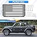 Jimen for JL JT Sunshade, Front Mesh Bikini Top Compatible with 2018-2025 Jeep Wrangler JL JLU Gladiator JT 2 Door & 4 Door (American Flag)
