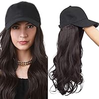 Vista 24 de SEGO - Gorra de béisbol con extensiones de pelo para mujeres, sintético resistente al calor, 6 pulgadas, postizo corto y recto ajustable, peluca
