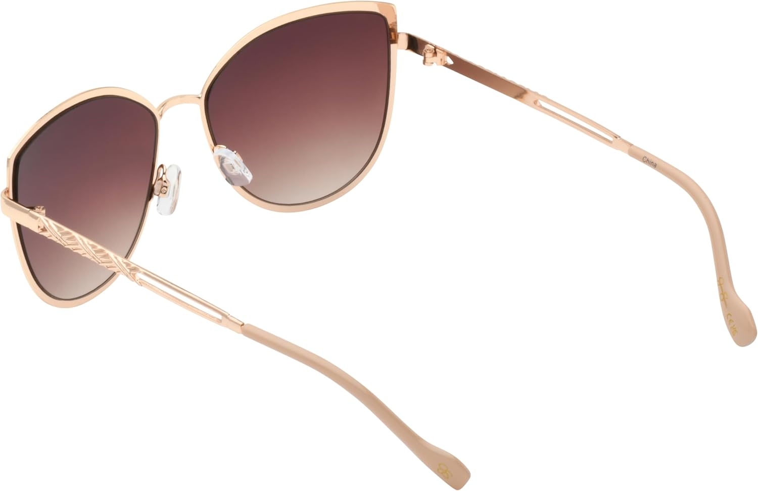 Jessica Simpson Women's Flush Lens, Metal, Chic, Refined Metal, Elegant Cat Eye Sunglasses with UV400 Protection - Image 4
