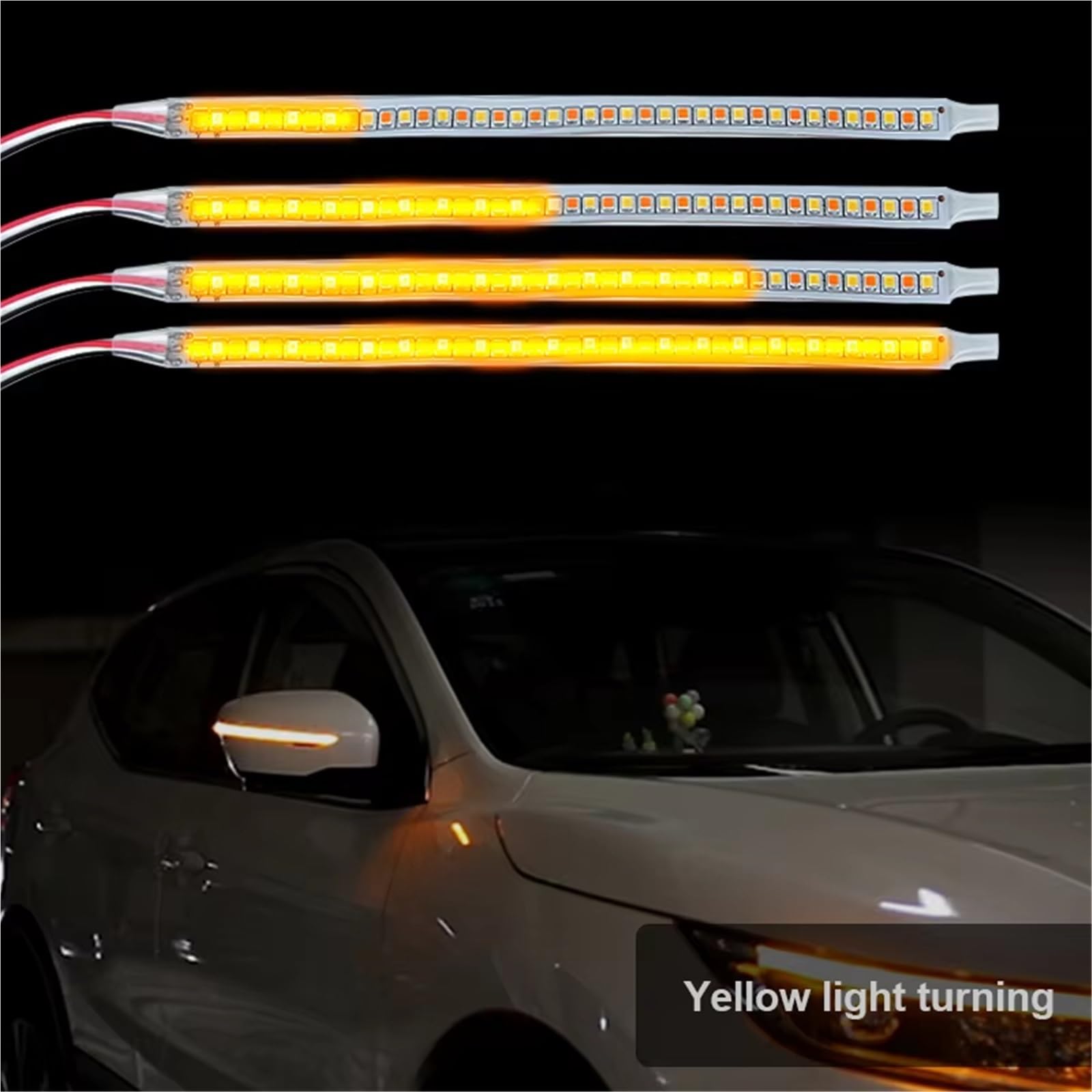 Indicatore Di Direzione Per Specchietto Retrovisore Per Auto A LED Striscia Di Fari Automatica Indicatore Di Direzione Luce Fluente Indicatori Retrovisori(14cm 2pc)