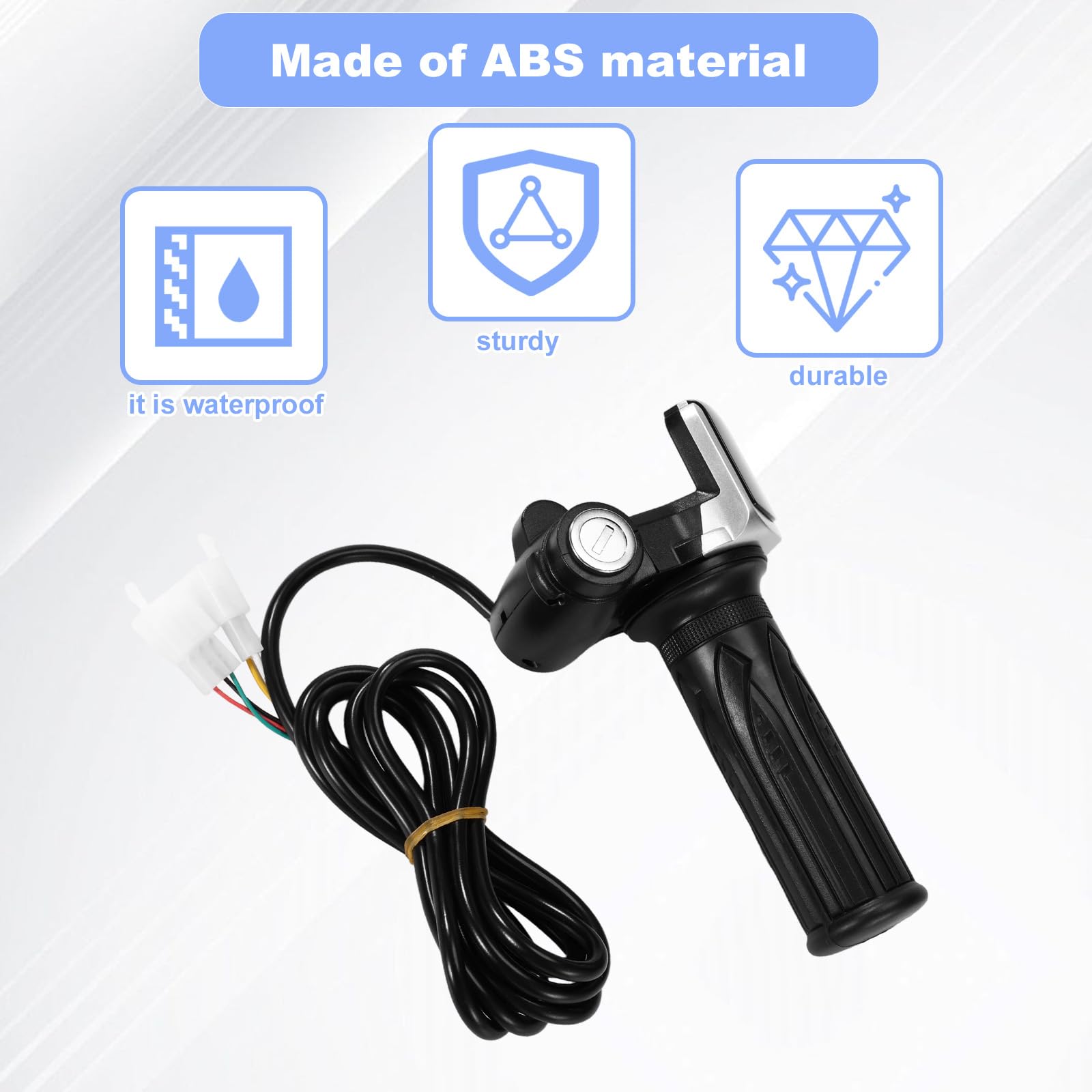 5pz Set di Manopole Acceleratore Bici Elettrica per Ridstar Q20, Impugnatura Acceleratore a Rotazione Completa per Bici Elettrica con 2 Chiavi e 1 Chiave Inglese(Nero)