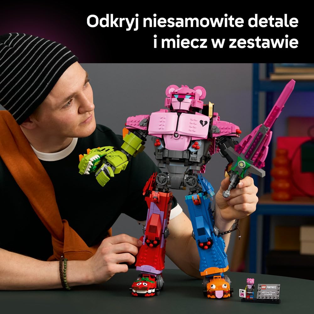 LEGO Fortnite Dowódca Drużyny Mechów 77078 | Model Mecha Team Leader, zestaw klocków dla dorosłych, prezent dla fana Fortnite, duża gamingowa dekoracja, 2503 elementy