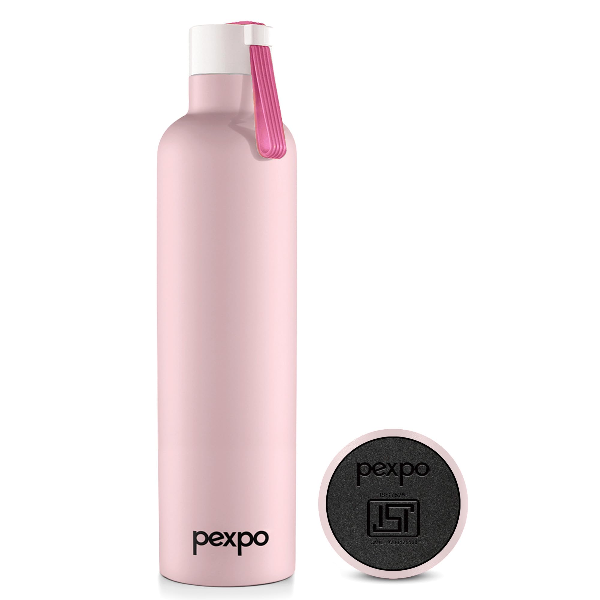 Go24 pexpo Stainless Steel Water Bottle Oslo Baby Pink 750ml