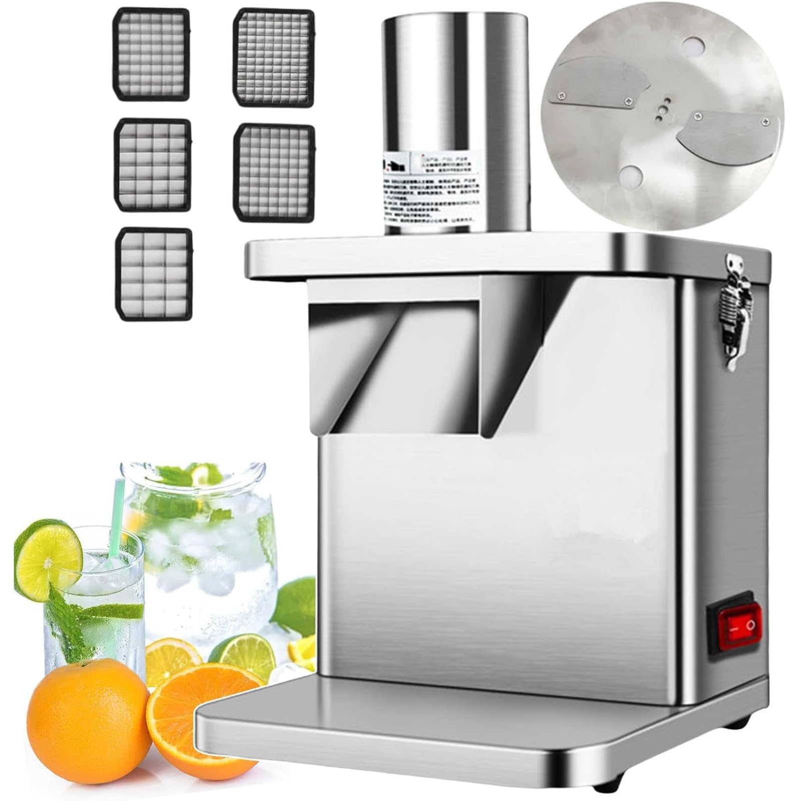 asdchZen Electric Vegetable Cutters Electric Vegetable Fruit Dicer,Commercial Vegetable Slicer,250W Electric Food Diced/Sliced,Fruit Food Slicer