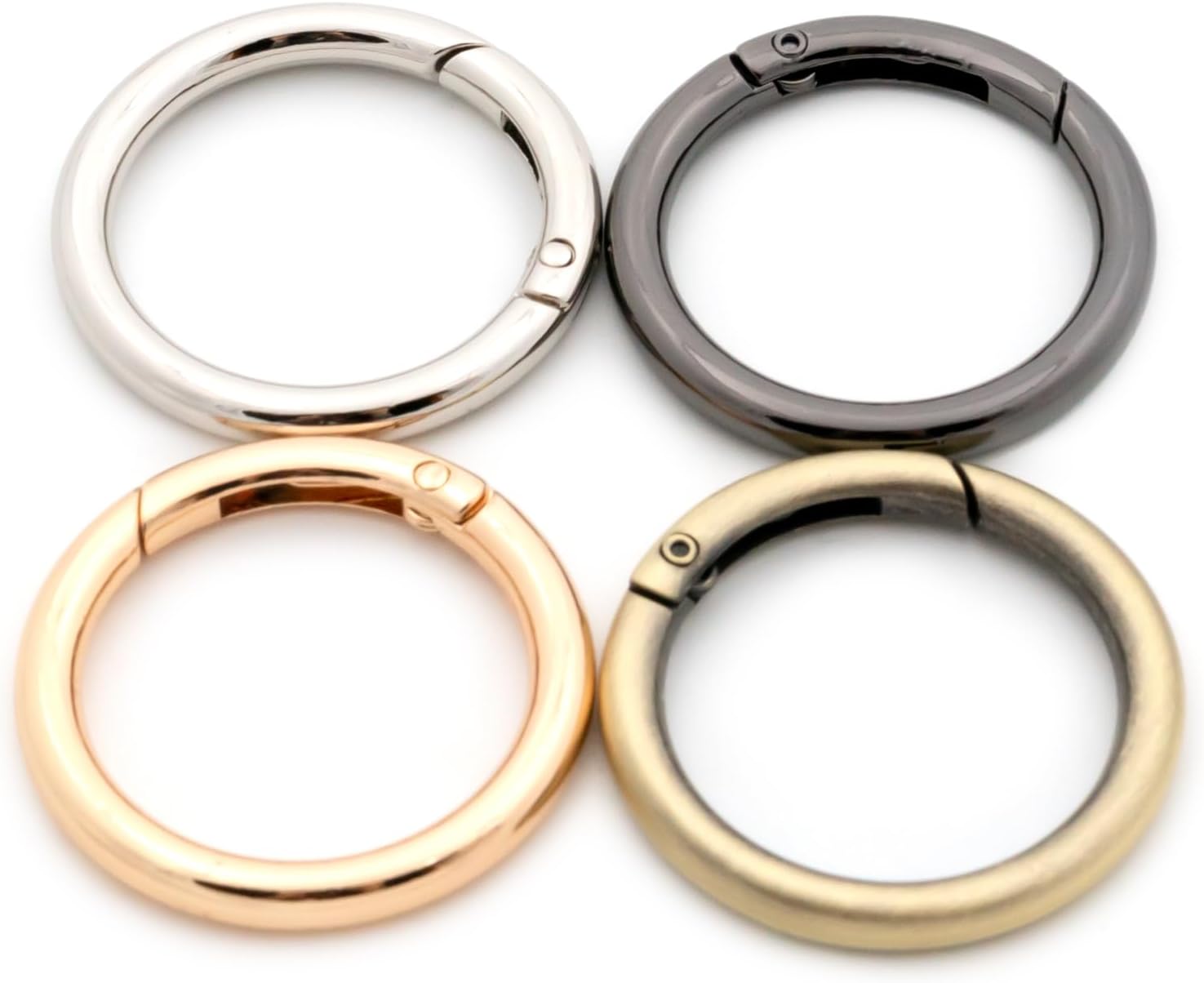 O Ring Spring, 10 PCS Opening Snap Trigger Clip Buckle Charm Purse Making (Gunmetal,1 1/5") - Image 4