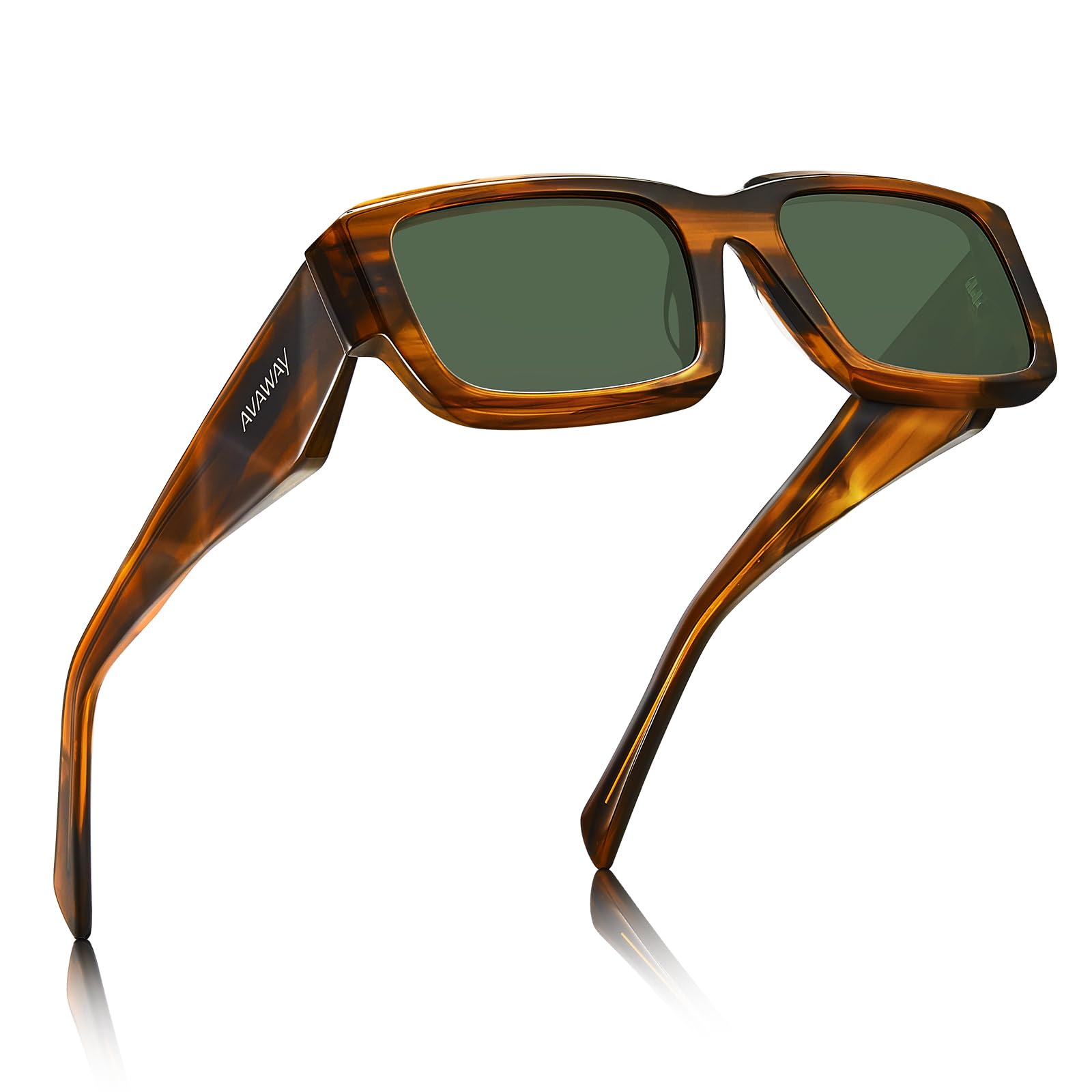 AVAWAY Occhiali da Sole Polarizzati per Gli Uomo Occhiali Acetato Cornice TAC Lente UV400 Protezione per la Guida di Viaggio
