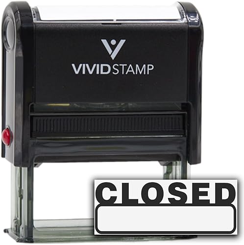 Sello de goma autoentintado cerrado básico (tinta negra) - Mediano