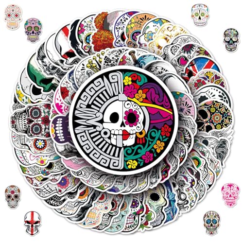 Pegatinas de Cráneo de Azúcar, 100 Piezas Pegatinas Calavera,