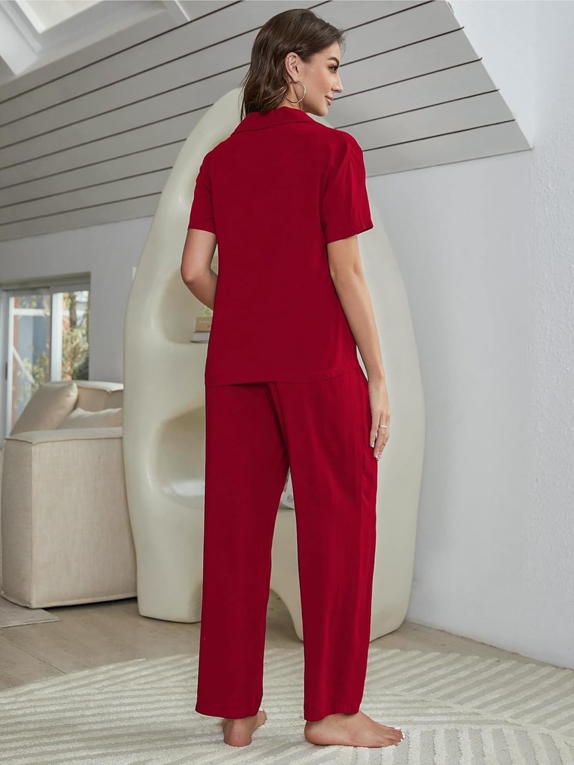 Conjunto genérico de pijama de 3 piezas para mujeres ropa de dormir abotonada ropa de dormir suave pijamas conjuntos de salón con sujetador sexy