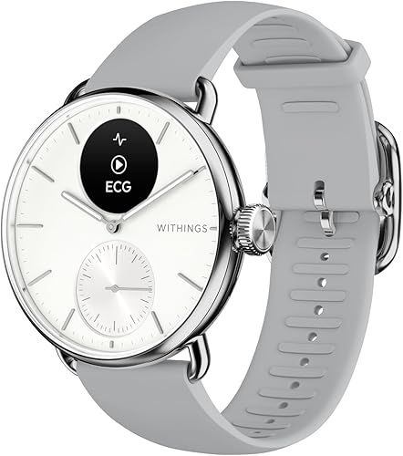WITHINGS ScanWatch 2 - Hybrid Smart Watch, Heart Rate Monitoring, Fitness Tracker, Cycle Tracker, Sleep Monitoring, GPS Tracker, 30-Day Battery