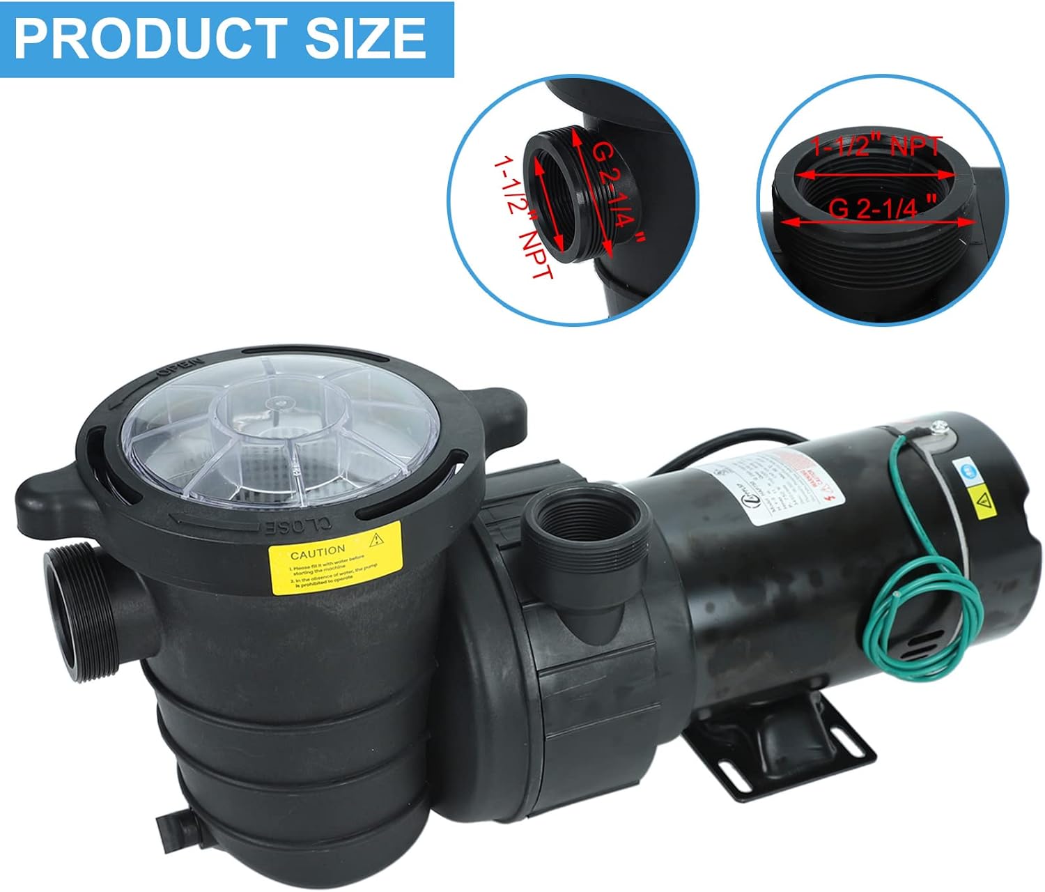 1.0 HP In/Above Ground Swimming Pool Pump, 110V 5220GPH Single Speed Pool Water Pumps lnground Above Ground with Filter Basket
