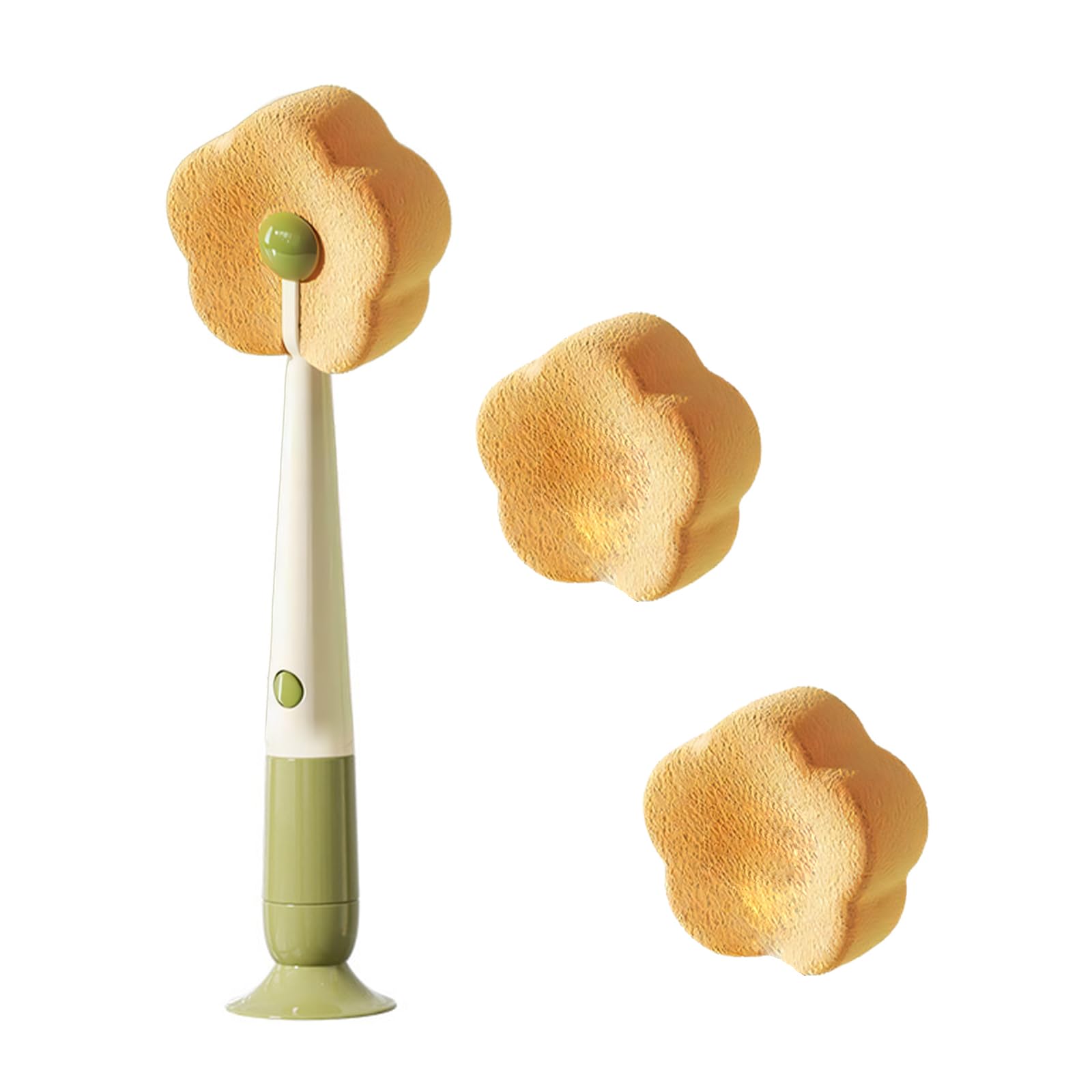 Sponge Brush Cleaner with Suction Cup for Water Bottles Mugs and Glass Cups with Gentle NonAbrasive Texture Bottle Brush Sponge