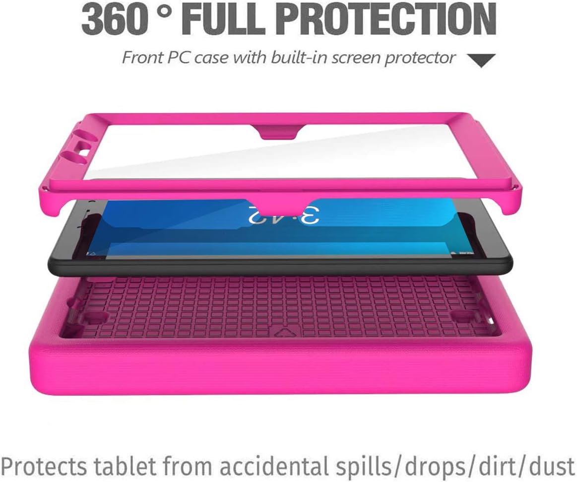 LEDNICEKER Kids Case for Walmart Onn 8” 2019 - Built-in Screen Protector Lightweight Handle Friendly Kick Stand Kids Case for Walmart Onn 8 Tablet Model ONA19TB002 (2019 Release Not for 2020 ), Rose