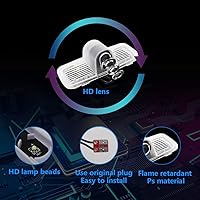 Vista 4 de 2 piezas de proyector LED de proyección de automóvil, luz de sombra de puerta, luz de bienvenida, emblema láser, logotipo, luces de charco