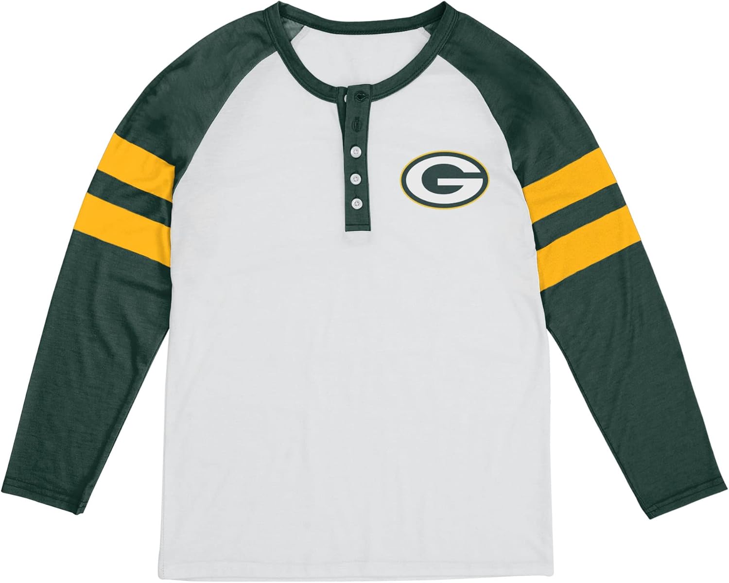 FOCO womens Nfl Team Logo Ladies Fashion Long Sleeve Henley Shirt, Big Logo, X-Large US