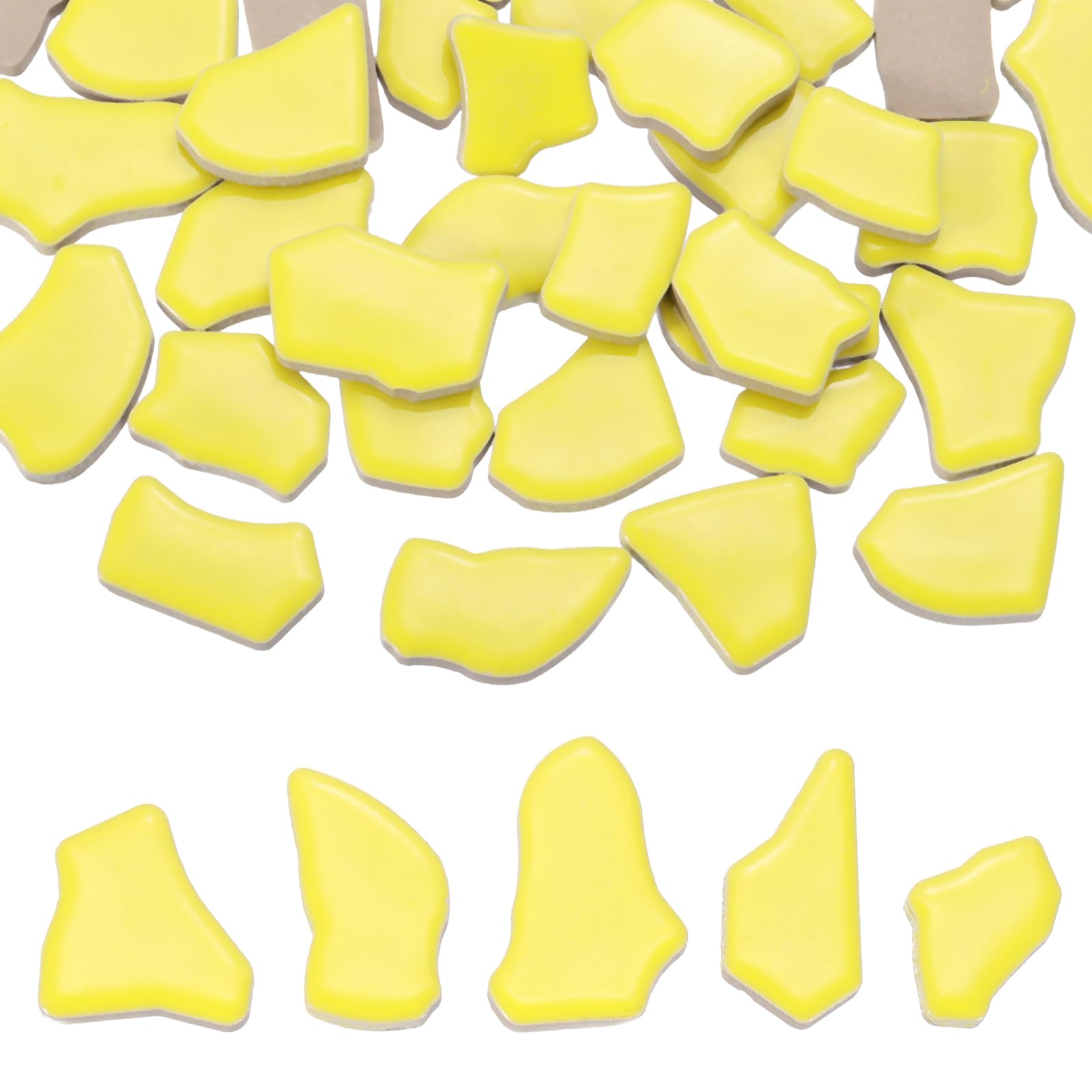 Mosaïque en céramique jaune citron pour sublimer vos vases et loisirs créatifs