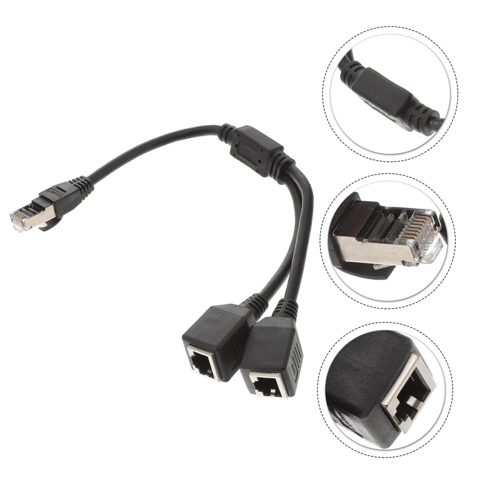 CIYODO 1pc Ethernet Cable Adapter Splitter 1 Male to 2 Female Ports Network Cable Coupler for Pc/Laptop