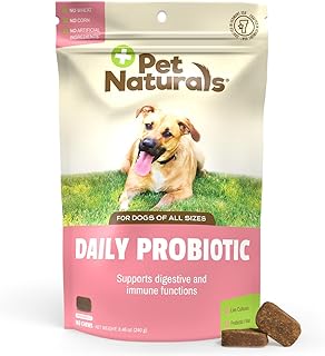 Pet Naturals Daily Probiotic for Dogs, Duck Flavor, 160 Chews - 120M CFUs Pre and Probiotics for Dogs Digestive Health, Gu...