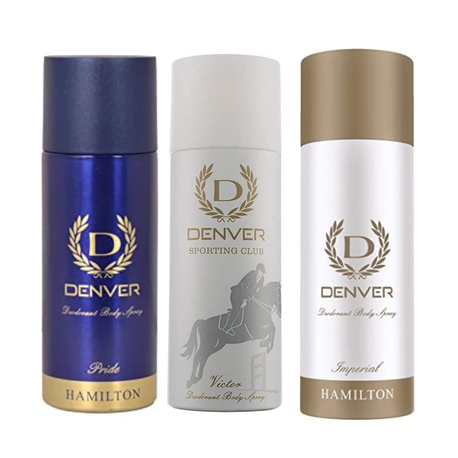 Denver Hamilton Pride, Victor, Imperial Deodorant Body Spray For Men -165ML (Pack Of 3) | Long Lasting Deo Body Spray for Men