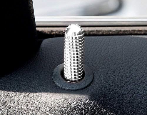 Miniatura 3 de iJDMTOY 4 pomos de aluminio plateado atornillados para cerradura de puerta compatibles con Mercedes CLA GLA Class (W117 C117 X156)