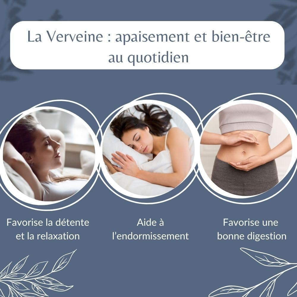 Feuilles de Verveine Bio en Vrac - Herboristerie et Tisane Relaxante - Aloysia Citriodora Palau - Agriculture Biologique - Conditionné en France (500 g (250 Tasses))